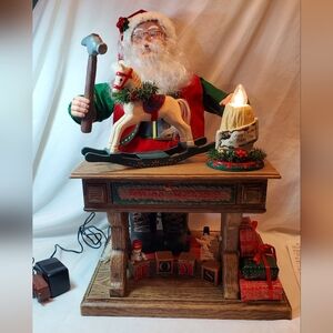 Santa Claus Old Toy Maker Vtg 1993 Animated Musical Lighted Figure